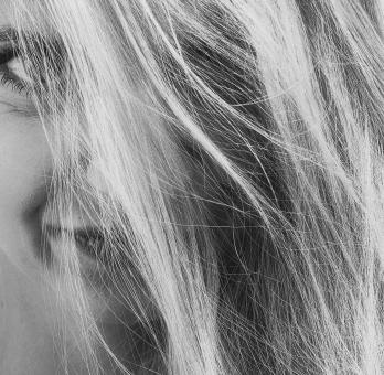 Free Stock Photo of Blond Girl Monochrome Portrait