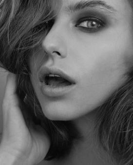 Free Stock Photo of Retro Girl Monochrome Portrait