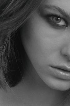 Free Stock Photo of Sexy Girl Half Portrait - Monochrome