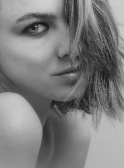 Free Stock Photo of Pretty Girl - Profile - Monochrome