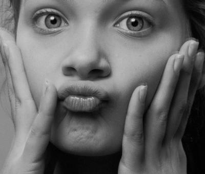 Free Stock Photo of girl,monochrome,retro,face,beautiful,look,studio,portrait