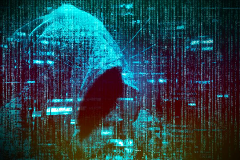 Free stock image of Computer Hacker over Computer Code - Blue Version created by Jack Moreh