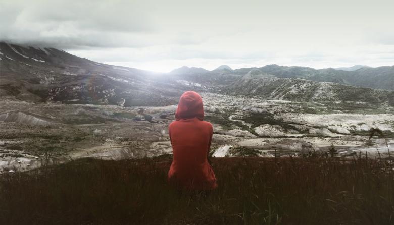 Free stock image of Hiker Sitting on Grass Enjoying the Solitude created by Jack Moreh