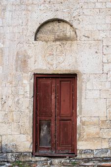 Free Stock Photo of  old door in a stone wall
