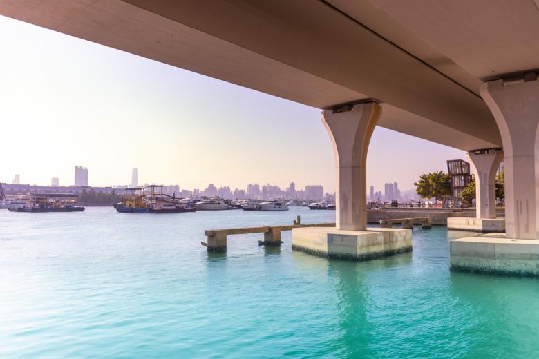 Free stock image of Harbor view under bridge created by Ben Wong