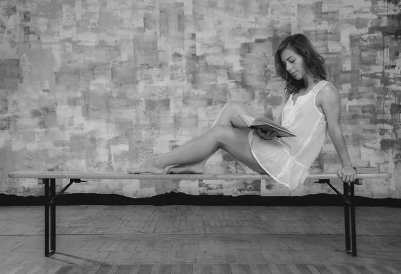Free stock image of Woman reading book created by Alexander Krivitskiy