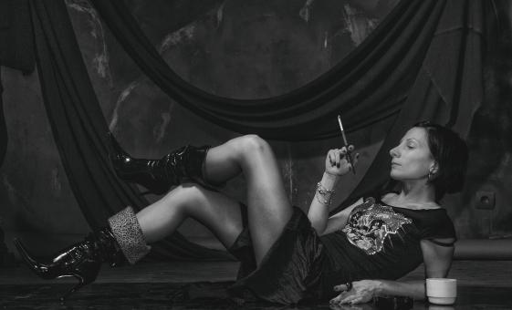 Free Stock Photo of Smoking female