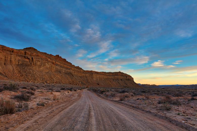 Free stock image of Twilight Desert Road - Cathedral Valley created by Nicolas Raymond
