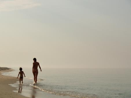 Free Stock Photo of Woman and Child at the Beach