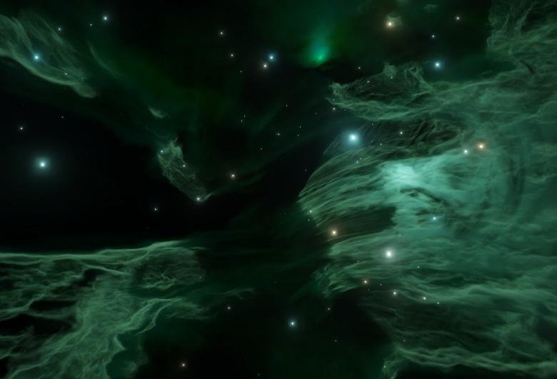 Free stock image of green nebula galaxy created by vanessa siebert