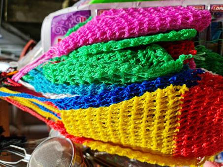 Colourful body wash net  - Free Stock Photo