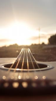 guitar sunset - Free Stock Photo