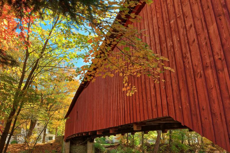 Free stock image of Autumn Stillwater Covered Bridge created by Nicolas Raymond