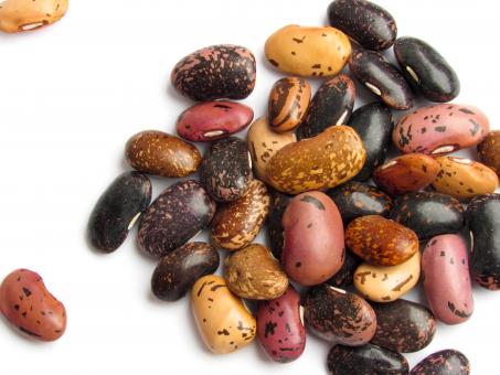 Multi-colored beans on a white background - Free Stock Photo
