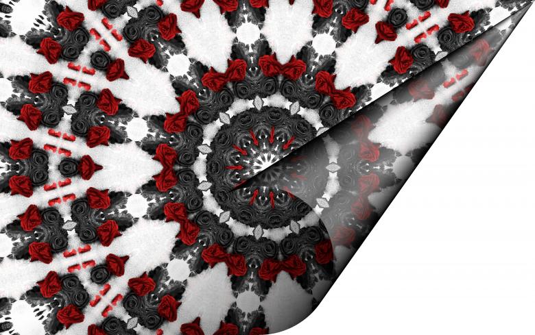 Free stock image of Kaleidoscopic and Page Curl Effect On Roses created by Farzana Ahmad Awan