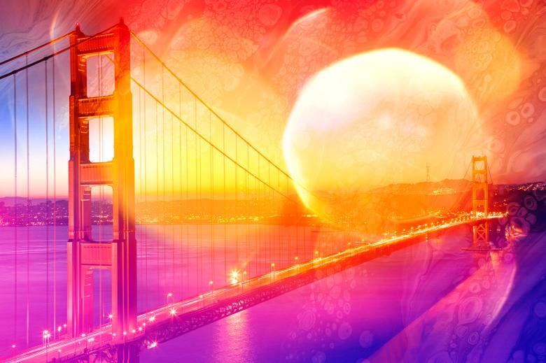 Free stock image of Golden Gate Bokeh Bridge created by Nicolas Raymond