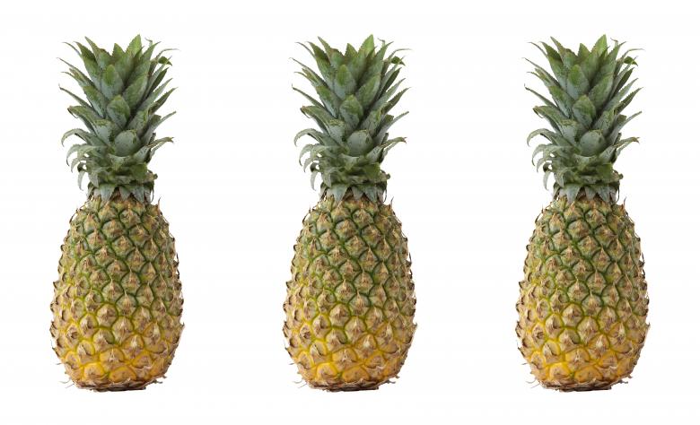 Free stock image of three pineapples on white background created by nl photography