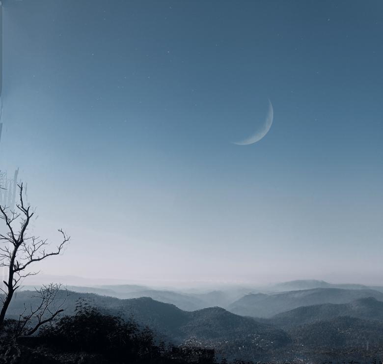 Free stock image of Moon and the Landscape created by nl photography