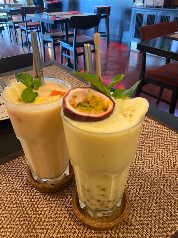 Free stock image of Banana and mango smoothies created by Isaac Robertson