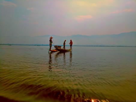 Fishermen on Inle Lake - Free Stock Photo