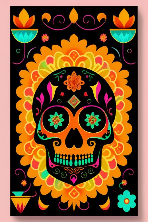 Free stock image of Colorful skull created by Anipace Universe