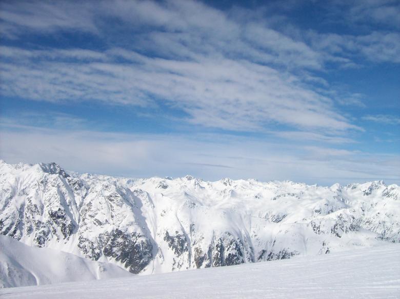 Free stock image of snow in the Austrian alps, with a blue sky created by Erik Schellingerhout