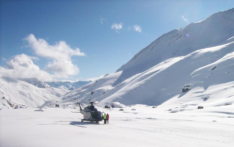 Free stock image of A helicopter landed in the snow created by Erik Schellingerhout