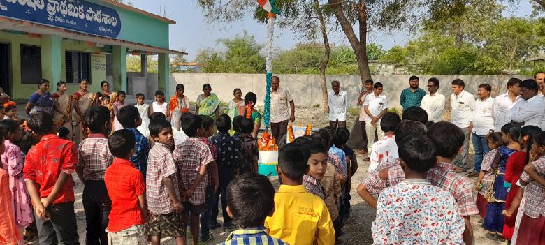 Free stock image of Flag hosting in our school created by Kanduri Narasimha Charyulu