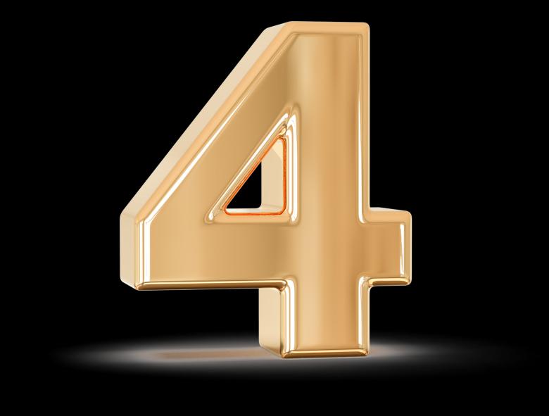 Free stock image of 3d Number 4 created by Chetra168