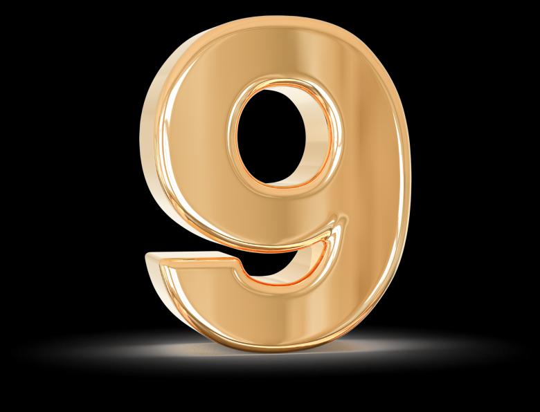 Free stock image of 3d Number 9 created by Chetra168
