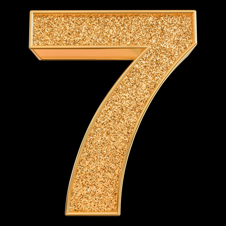 Free stock image of 3d Gold Number 7 created by Chetra168
