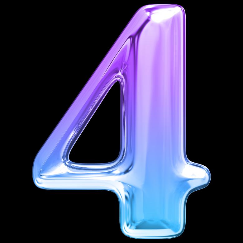 Free stock image of Number 4 3D Render created by vandara