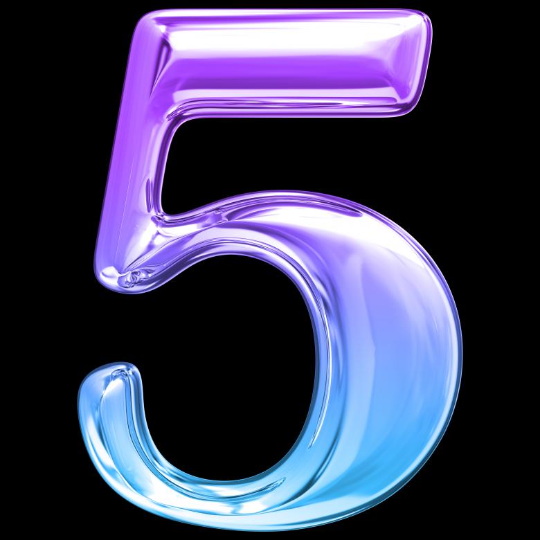 Free stock image of Number 5 3D Render created by vandara