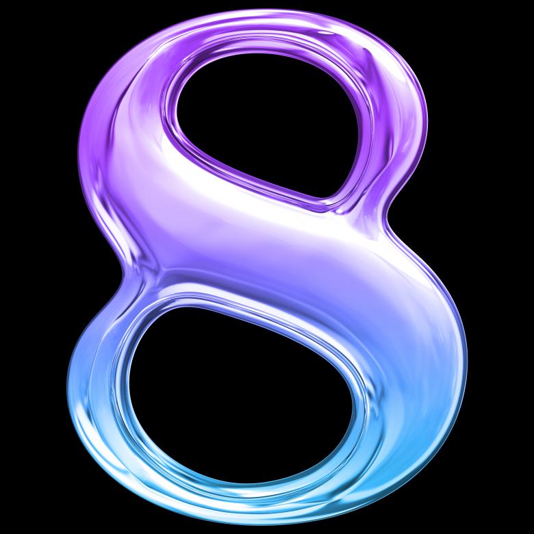 Free stock image of Number 8 3D Render created by vandara