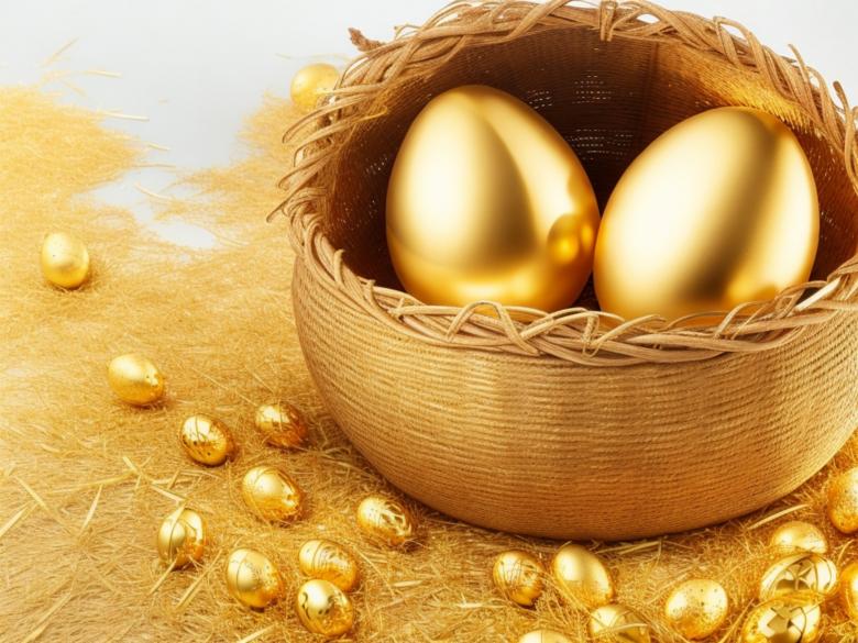 Free stock image of Basket with golden eggs created by Rodrigo Cisternas Bustos