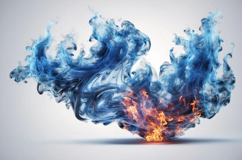 Free stock image of Blue fire flame with smoke. Ai generative created by Hamza Azeem 