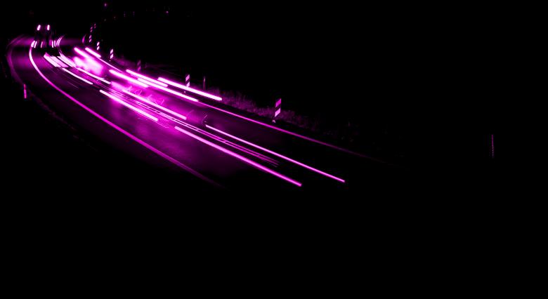 Free stock image of violet car lights at night. long exposure created by Krzysztof Bubel