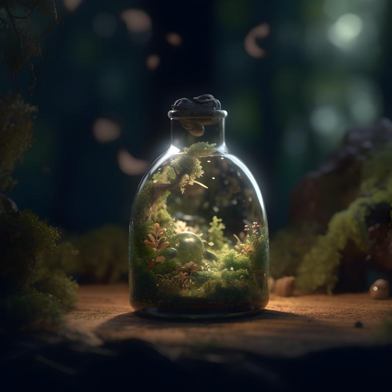 Free stock image of Florest in a Bottle created by Ana Paula Sarmanho Spohr