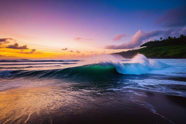 Free stock image of Sunset Waves created by Ari Rakhmansyah