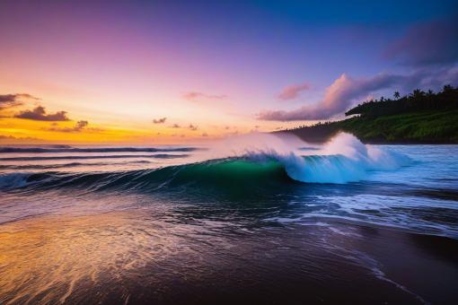 Sunset Waves - Free Stock Photo