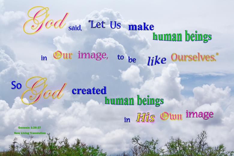 Free stock image of God Created Humans to be His Image created by DFNatureAwed