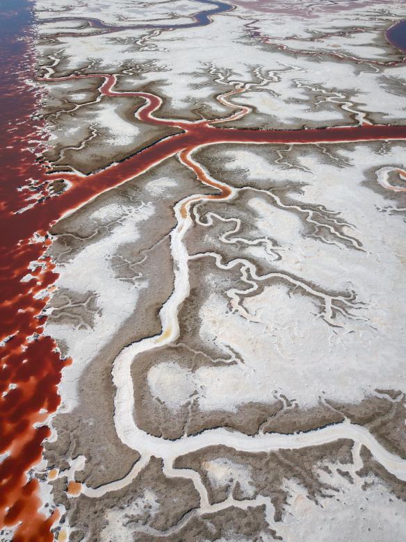 Free stock image of Salt pond aerial created by Matt Bango