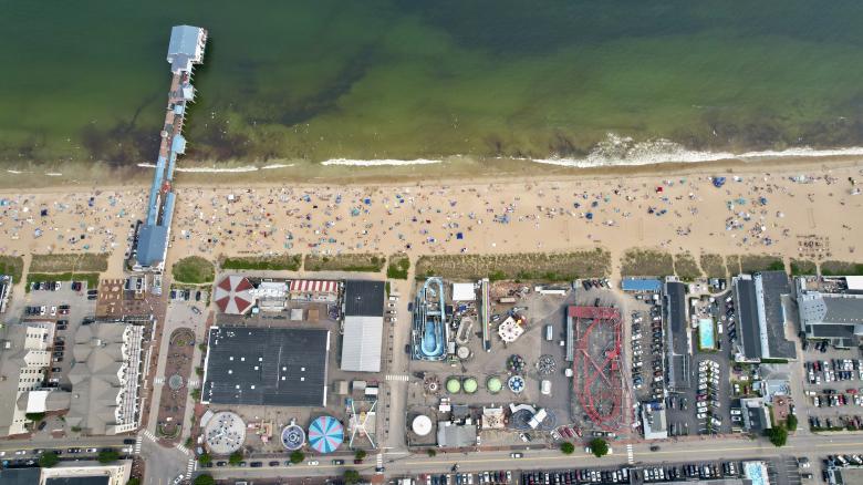Free stock image of Beach town aerial created by JJ Sky