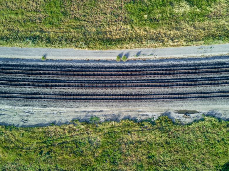 Free stock image of Train tracks aerial created by Matt Bango