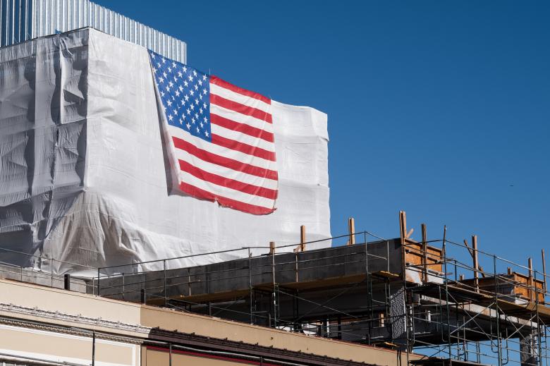 Free stock image of Hanging American flag created by Matt Bango