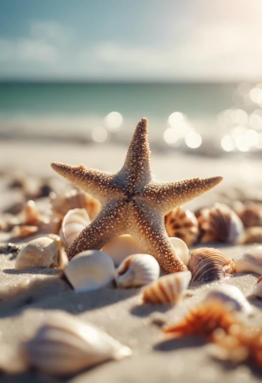 Free stock image of Starfish and Shells on the Beach created by StayWeird