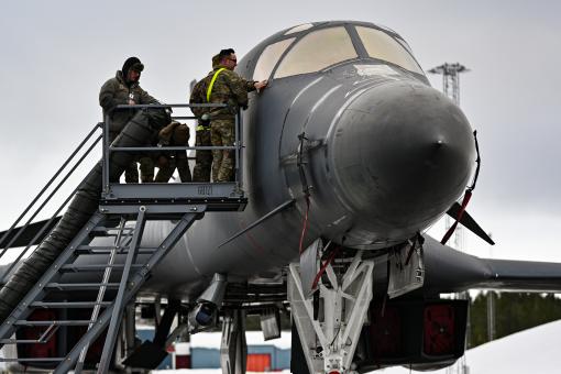 U.S. Air Force Airmen assigned to the 28th Bomb Wing