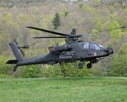 An AH-64E Apache Helicopter of the 1st Battalion