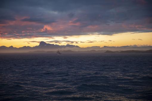 The U.S. Coast Guard Cutter Northland (WMEC 904) transits Godthab's Fj