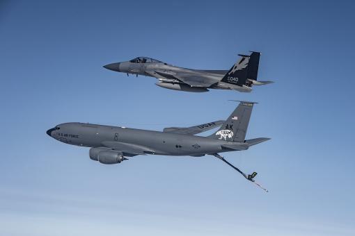 A U.S. Air Force F-15C Eagle, assigned to Calif